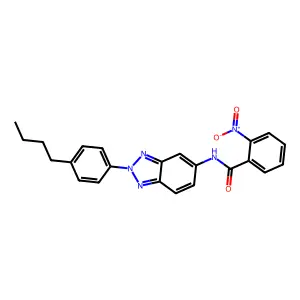 N-[2-(4-butylphenyl)benzotriazol-5-yl]-2-nitrobenzamide structure
