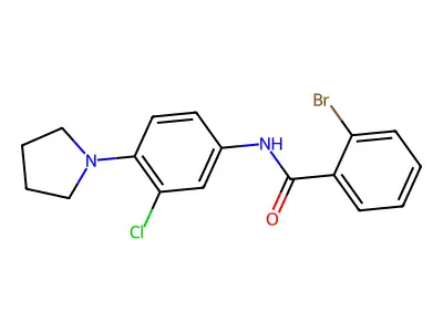 2-bromo-N-(3-chloro-4-pyrrolidin-1-ylphenyl)benzamide structure