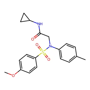 N-cyclopropyl-2-(N-(4-methoxyphenyl)sulfonyl-4-methylanilino)acetamide structure
