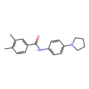 3,4-dimethyl-N-(4-pyrrolidin-1-ylphenyl)benzamide structure