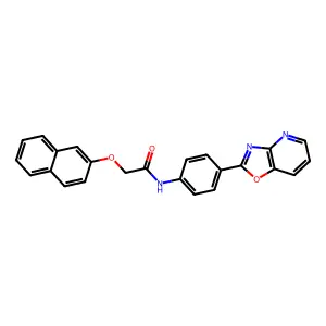2-naphthalen-2-yloxy-N-[4-([1,3]oxazolo[4,5-b]pyridin-2-yl)phenyl]acetamide structure