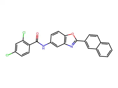 2,4-dichloro-N-(2-naphthalen-2-yl-1,3-benzoxazol-5-yl)benzamide structure