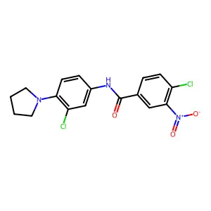4-chloro-N-(3-chloro-4-pyrrolidin-1-ylphenyl)-3-nitrobenzamide structure
