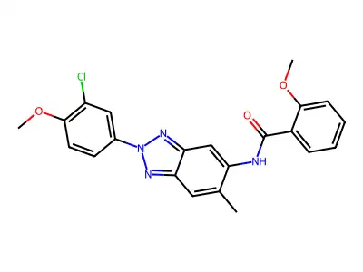 N-[2-(3-chloro-4-methoxyphenyl)-6-methylbenzotriazol-5-yl]-2-methoxybenzamide structure