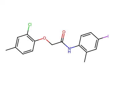 2-(2-chloro-4-methylphenoxy)-N-(4-iodo-2-methylphenyl)acetamide structure