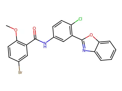 N-[3-(1,3-benzoxazol-2-yl)-4-chlorophenyl]-5-bromo-2-methoxybenzamide structure