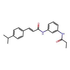 (E)-N-[3-(propanoylamino)phenyl]-3-(4-propan-2-ylphenyl)prop-2-enamide structure