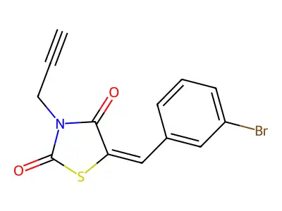 (5E)-5-[(3-bromophenyl)methylidene]-3-prop-2-ynyl-1,3-thiazolidine-2,4-dione structure