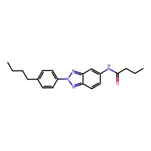 N-[2-(4-butylphenyl)-2H-benzotriazol-5-yl]butanamide structure