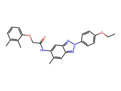 2-(2,3-dimethylphenoxy)-N-[2-(4-ethoxyphenyl)-6-methyl-2H-benzotriazol-5-yl]acetamide structure