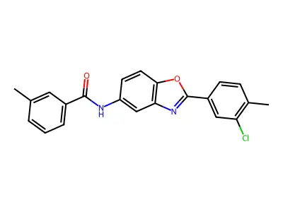 N-[2-(3-chloro-4-methylphenyl)-1,3-benzoxazol-5-yl]-3-methylbenzamide structure