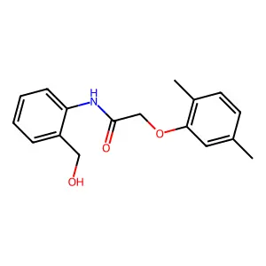 2-(2,5-dimethylphenoxy)-N-[2-(hydroxymethyl)phenyl]acetamide structure