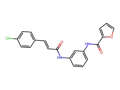 N-[3-[[(E)-3-(4-chlorophenyl)prop-2-enoyl]amino]phenyl]furan-2-carboxamide structure