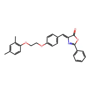 (4Z)-4-[[4-[2-(2,4-dimethylphenoxy)ethoxy]phenyl]methylidene]-2-phenyl-1,3-oxazol-5-one structure