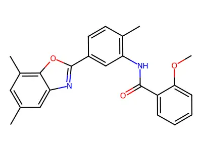 N-[5-(5,7-dimethyl-1,3-benzoxazol-2-yl)-2-methylphenyl]-2-methoxybenzamide structure