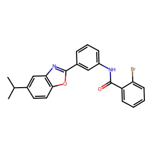 2-bromo-N-{3-[5-(propan-2-yl)-1,3-benzoxazol-2-yl]phenyl}benzamide structure