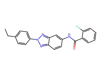 N-[2-(4-ethylphenyl)benzotriazol-5-yl]-2-fluorobenzamide structure