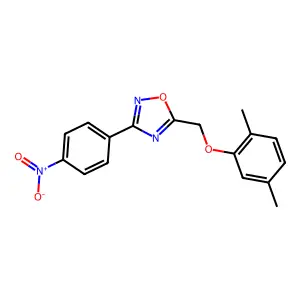 5-[(2,5-Dimethylphenoxy)methyl]-3-(4-nitrophenyl)-1,2,4-oxadiazole structure