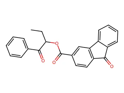 1-benzoylpropyl 9-oxo-9H-fluorene-3-carboxylate structure