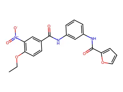 N-[3-[(4-ethoxy-3-nitrobenzoyl)amino]phenyl]furan-2-carboxamide structure