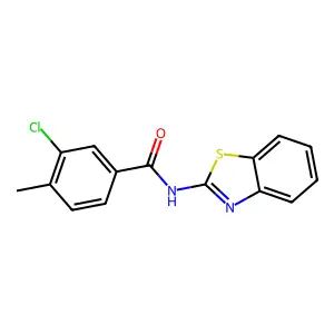 N-(1,3-benzothiazol-2-yl)-3-chloro-4-methylbenzamide structure