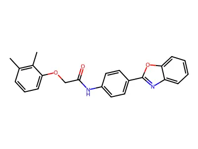 N-[4-(1,3-benzoxazol-2-yl)phenyl]-2-(2,3-dimethylphenoxy)acetamide structure