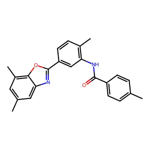 N-[5-(5,7-dimethyl-1,3-benzoxazol-2-yl)-2-methylphenyl]-4-methylbenzamide structure