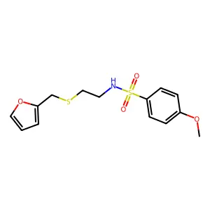 N-[2-(2-furanylmethylthio)ethyl]-4-methoxybenzenesulfonamide structure