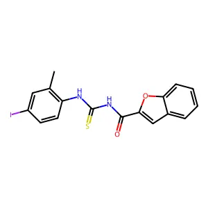 N-[(4-iodo-2-methylphenyl)carbamothioyl]-1-benzofuran-2-carboxamide structure