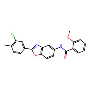 N-[2-(3-chloro-4-methylphenyl)-1,3-benzoxazol-5-yl]-2-methoxybenzamide structure