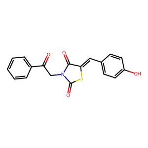 5-(4-Hydroxybenzylidene)-3-(2-oxo-2-phenylethyl)-1,3-thiazolidine-2,4-dione structure