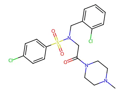 4-chloro-N-(2-chlorobenzyl)-N-[2-(4-methylpiperazin-1-yl)-2-oxoethyl]benzenesulfonamide structure