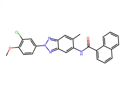 N-[2-(3-chloro-4-methoxyphenyl)-6-methyl-2H-benzotriazol-5-yl]naphthalene-1-carboxamide structure