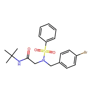 2-[benzenesulfonyl-[(4-bromophenyl)methyl]amino]-N-tert-butylacetamide structure