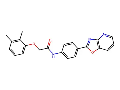 2-(2,3-dimethylphenoxy)-N-[4-([1,3]oxazolo[4,5-b]pyridin-2-yl)phenyl]acetamide structure