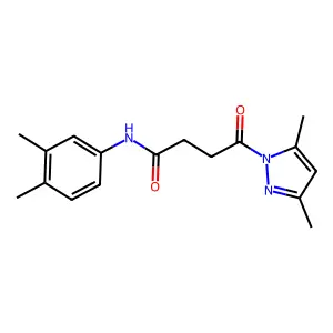N-(3,4-dimethylphenyl)-4-(3,5-dimethylpyrazol-1-yl)-4-oxobutanamide structure
