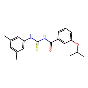 N-[(3,5-dimethylphenyl)carbamothioyl]-3-propan-2-yloxybenzamide structure