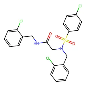 N,N~2~-bis(2-chlorobenzyl)-N~2~-[(4-chlorophenyl)sulfonyl]glycinamide structure
