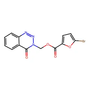 (4-oxobenzo[d][1,2,3]triazin-3(4H)-yl)methyl 5-bromofuran-2-carboxylate structure