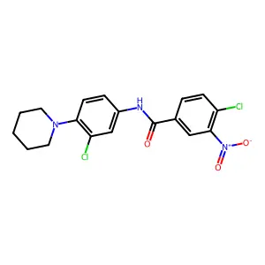 4-chloro-N-(3-chloro-4-piperidin-1-ylphenyl)-3-nitrobenzamide structure