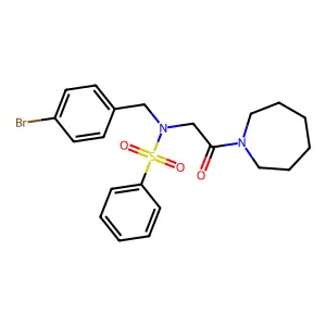 N-[2-(azepan-1-yl)-2-oxoethyl]-N-[(4-bromophenyl)methyl]benzenesulfonamide structure