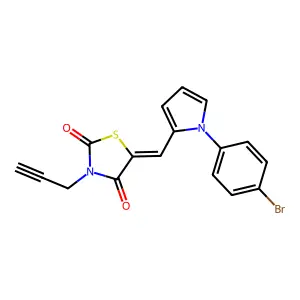 (5E)-5-[[1-(4-bromophenyl)pyrrol-2-yl]methylidene]-3-prop-2-ynyl-1,3-thiazolidine-2,4-dione structure