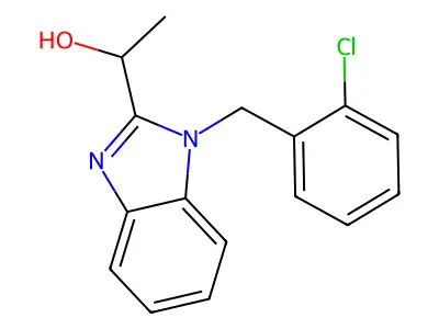1-[1-[(2-Chlorophenyl)methyl]benzimidazol-2-yl]ethanol structure