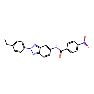 N-[2-(4-ethylphenyl)benzotriazol-5-yl]-4-nitrobenzamide structure