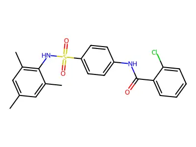 2-chloro-N-{4-[(mesitylamino)sulfonyl]phenyl}benzamide structure