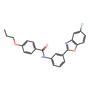 N-[3-(5-chloro-1,3-benzoxazol-2-yl)phenyl]-4-propoxybenzamide structure