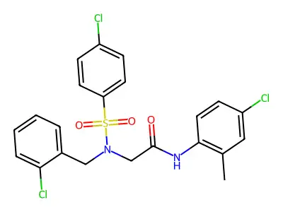 N-(4-chloro-2-methylphenyl)-2-[(2-chlorophenyl)methyl-(4-chlorophenyl)sulfonylamino]acetamide structure