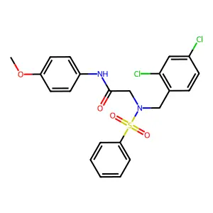 2-[benzenesulfonyl-[(2,4-dichlorophenyl)methyl]amino]-N-(4-methoxyphenyl)acetamide structure
