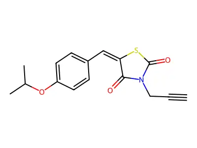 (5E)-5-[(4-propan-2-yloxyphenyl)methylidene]-3-prop-2-ynyl-1,3-thiazolidine-2,4-dione structure