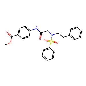 methyl 4-{[N-(2-phenylethyl)-N-(phenylsulfonyl)glycyl]amino}benzoate structure